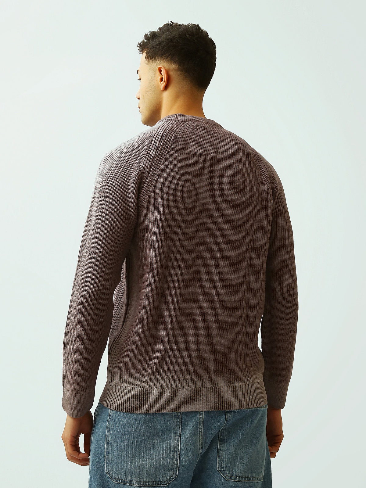 Pull Homme en Maille Côtelée à Col Rond – Style Casual Chic - PUL26WPXR27923TM1