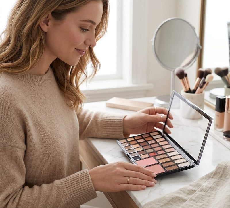 ANYLADY Palette d'Ombres à Paupières Professionnelle - 33 Couleurs Essentielles bien pigmentées -Fards à paupières & Blush VOGUE GIRL