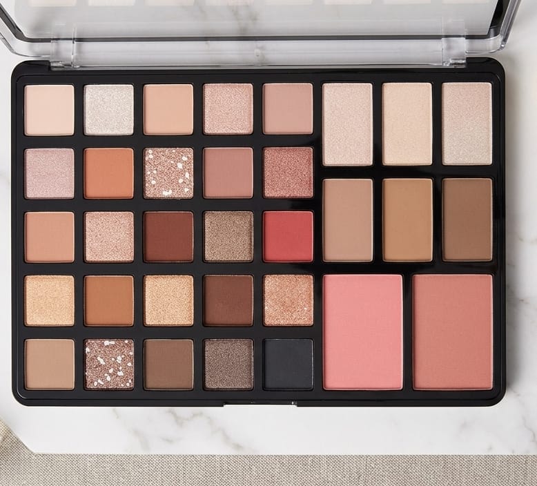 ANYLADY Palette d'Ombres à Paupières Professionnelle - 33 Couleurs Essentielles bien pigmentées -Fards à paupières & Blush VOGUE GIRL