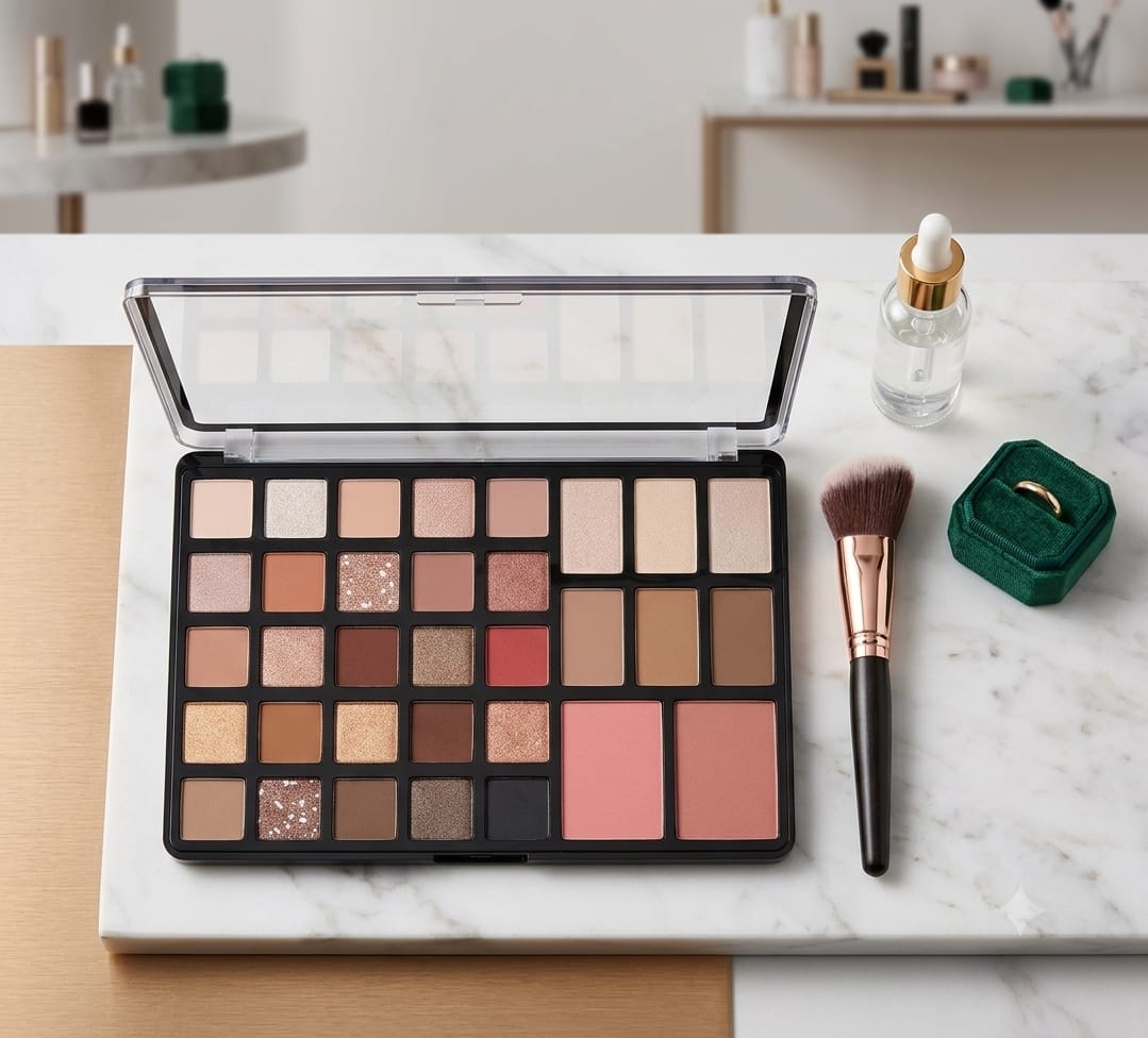 ANYLADY Palette d'Ombres à Paupières Professionnelle - 33 Couleurs Essentielles bien pigmentées -Fards à paupières & Blush VOGUE GIRL
