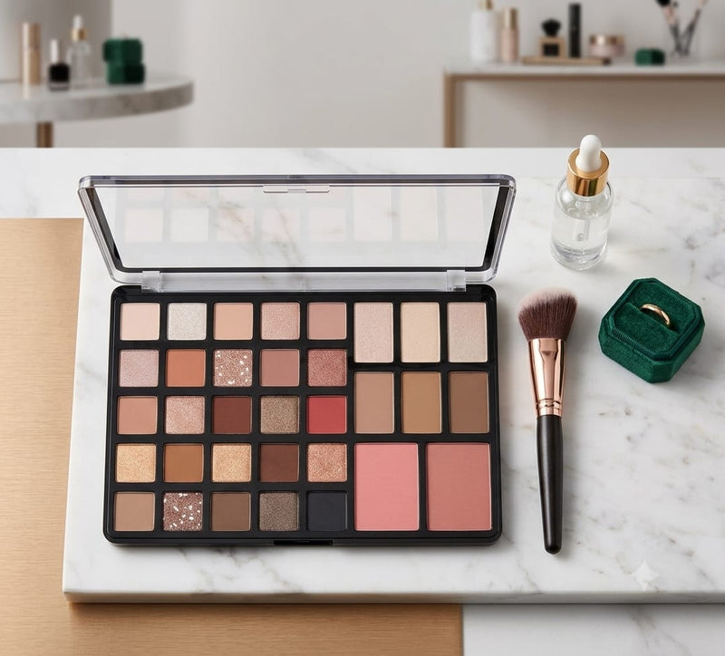 ANYLADY Palette d'Ombres à Paupières Professionnelle - 33 Couleurs Essentielles bien pigmentées -Fards à paupières & Blush VOGUE GIRL