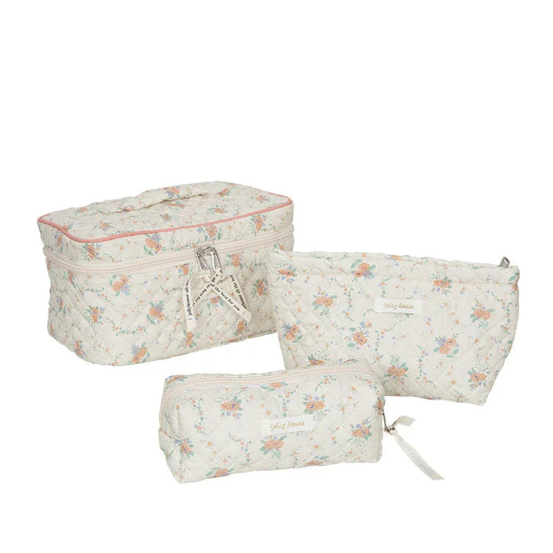 Sac de Rangement Brodé Femme – Sac Cosmétiques Grand Volume, Sac de Voyage Portable, Étui à Crayons Élégant - Justyol