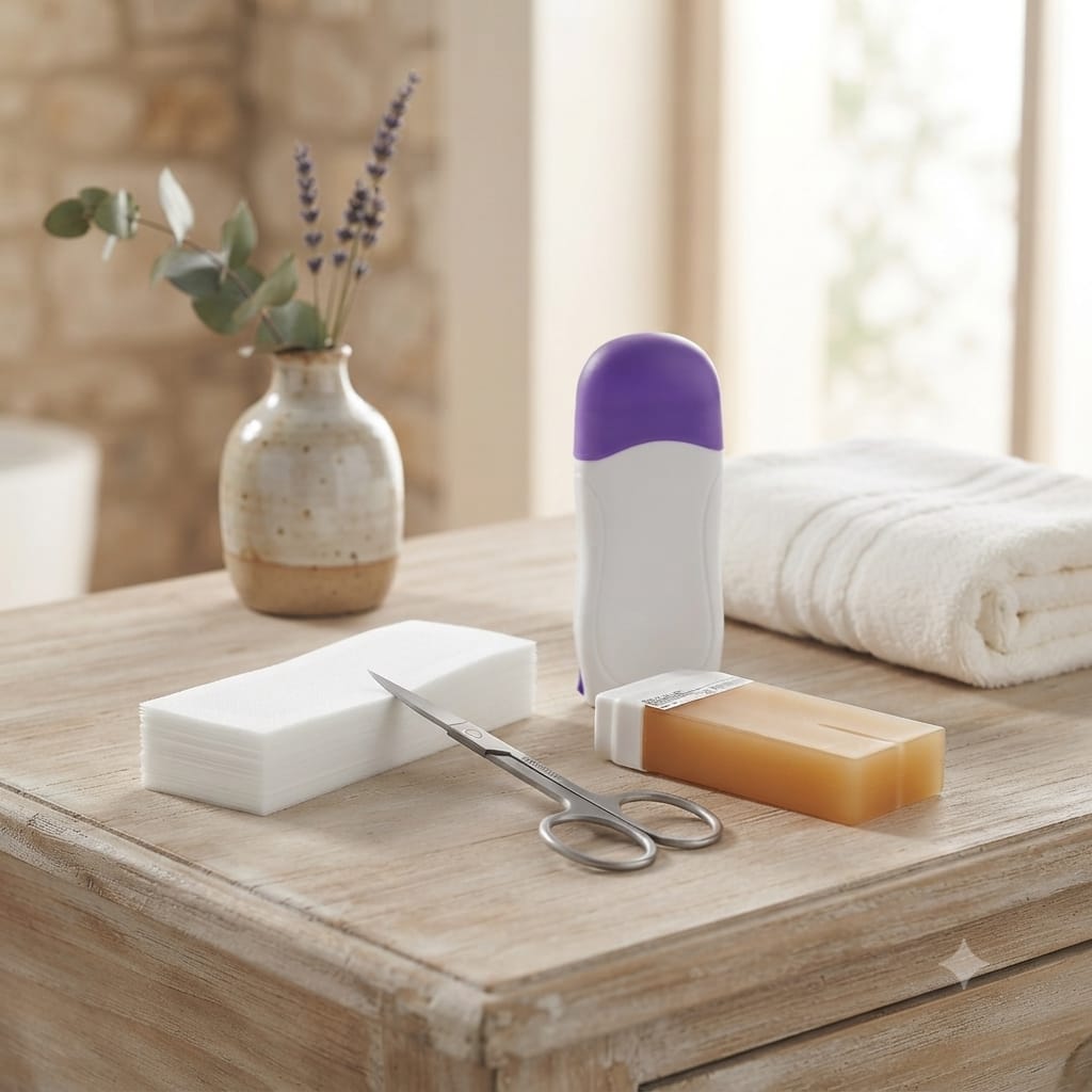 Pack Épilation Professionnel - appareil Chauffe-cire + 100 Bandes +1 Cartouche au miel + 1 ciseaux