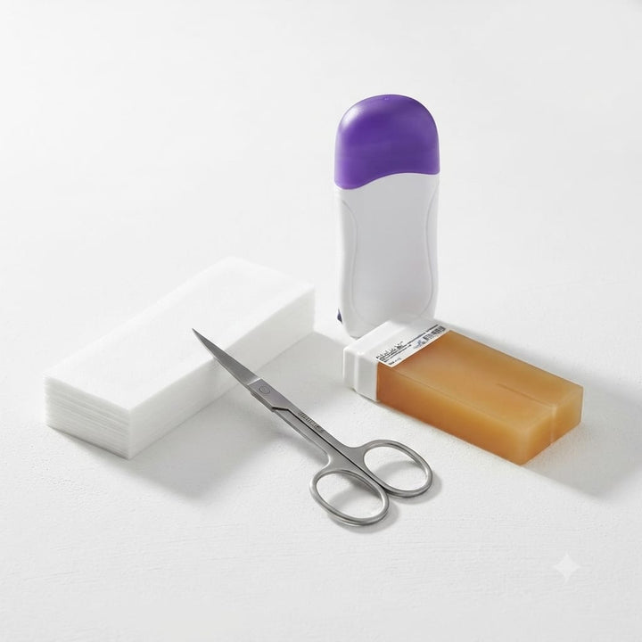 Pack Épilation Professionnel - appareil Chauffe-cire + 100 Bandes +1 Cartouche au miel + 1 ciseaux