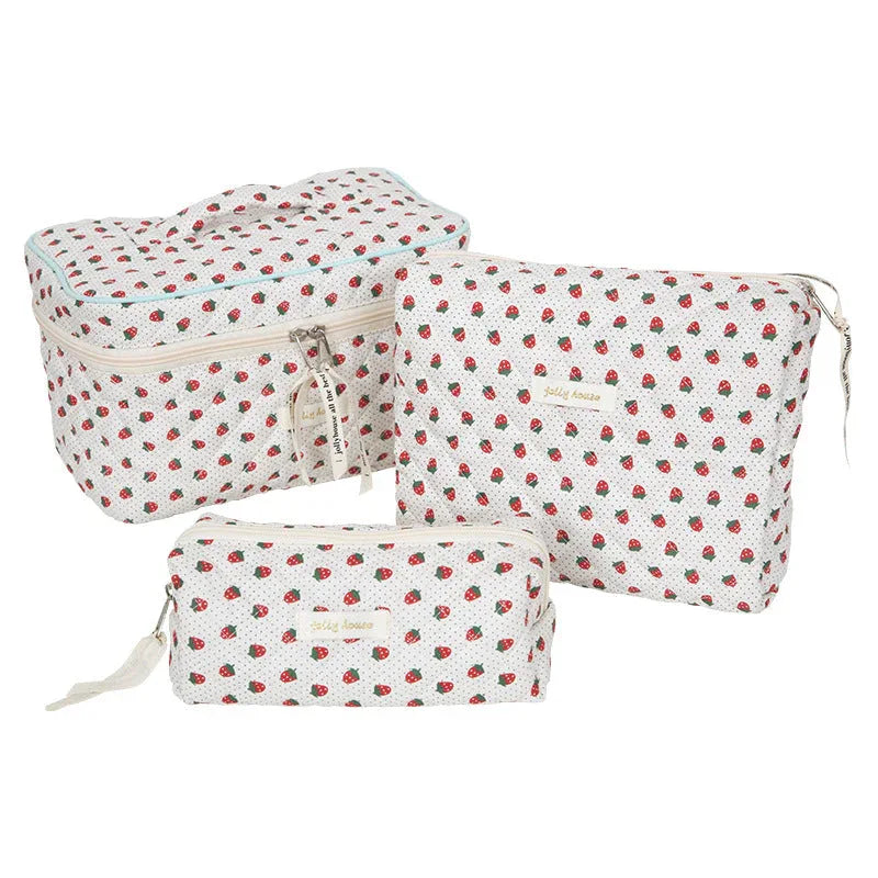 Sac de Rangement Brodé Femme – Sac Cosmétiques Grand Volume, Sac de Voyage Portable, Étui à Crayons Élégant - Justyol