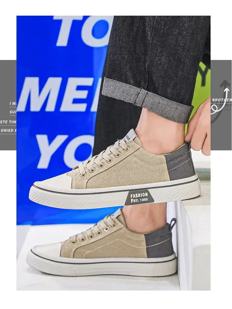 Chaussures Homme en Toile – Sneakers Skateboard Extérieures, Baskets Antidérapantes et Respirantes, Idéales pour la Marche et les Activités Casual