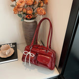 Fashionable Underarm Bow Bag for Women 2024 Korean Edition New Simple Leisure Pillow Bag Trendy Versatile Shoulder Bag MU Group