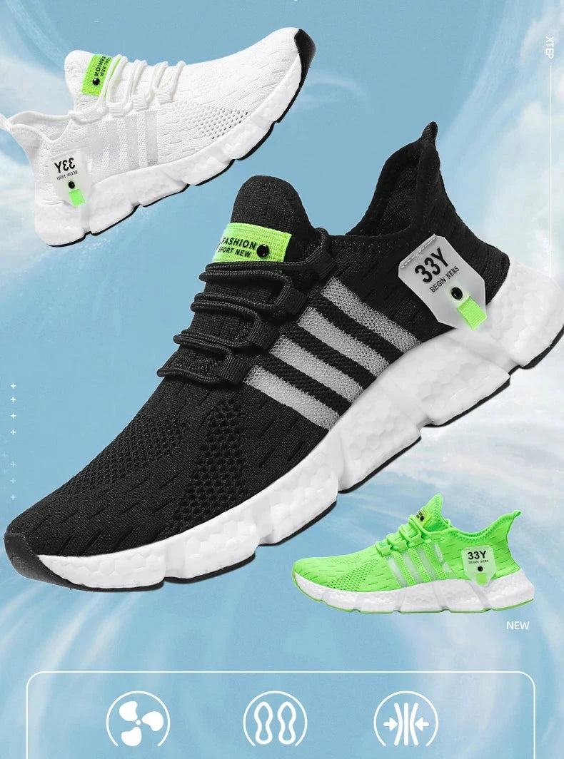 Breathable Mesh Men Shoes Trendy Lightweight Walking Flats Plus Size Male Tennis Sneakers Outdoor Running Fitness Shoes 2024 MU Group
