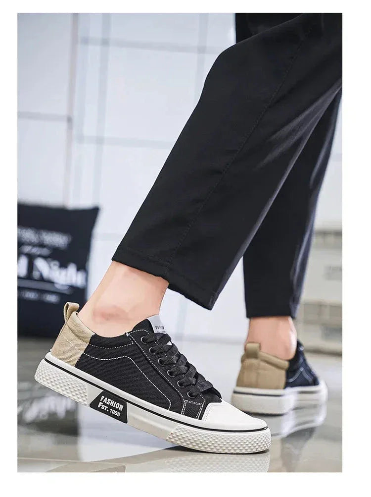 Chaussures Homme en Toile – Sneakers Skateboard Extérieures, Baskets Antidérapantes et Respirantes, Idéales pour la Marche et les Activités Casual