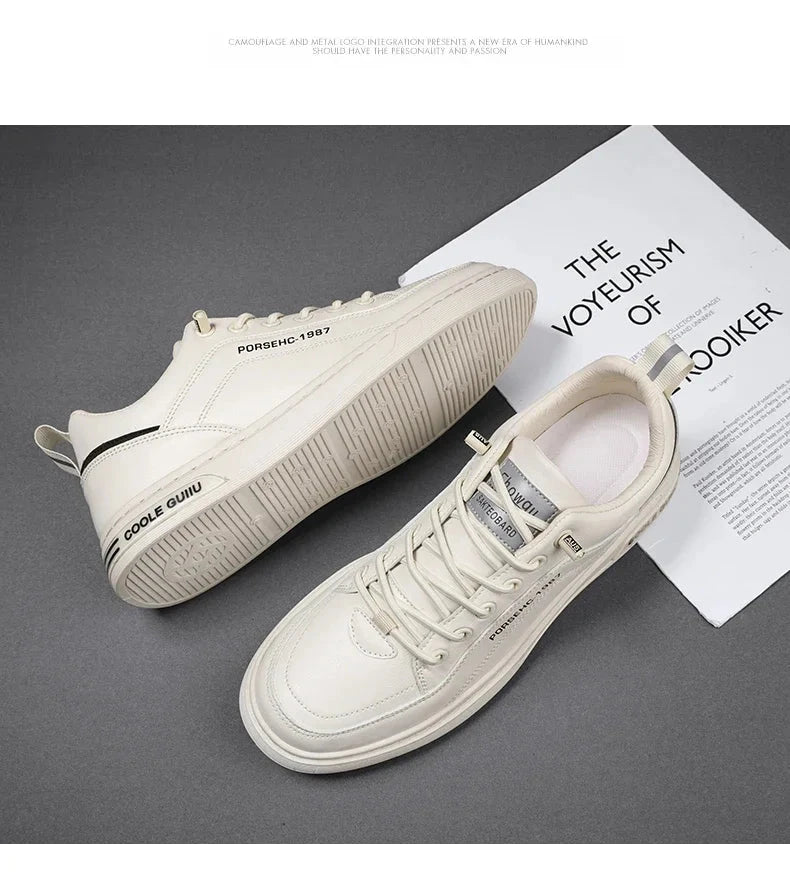 2025 New Trendy Versatile Cloth Shoes Men's Spring New Breathable White Shoes Men's Sports and Leisure Board Shoes Trendy Shoes MU Group