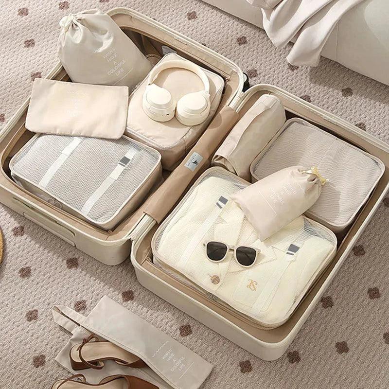 Ensemble de 11pcs Organisateurs de Voyage – Sacs de Rangement pour Vêtements, Articles de Toilette, Chaussures, et Accessoires - Justyol