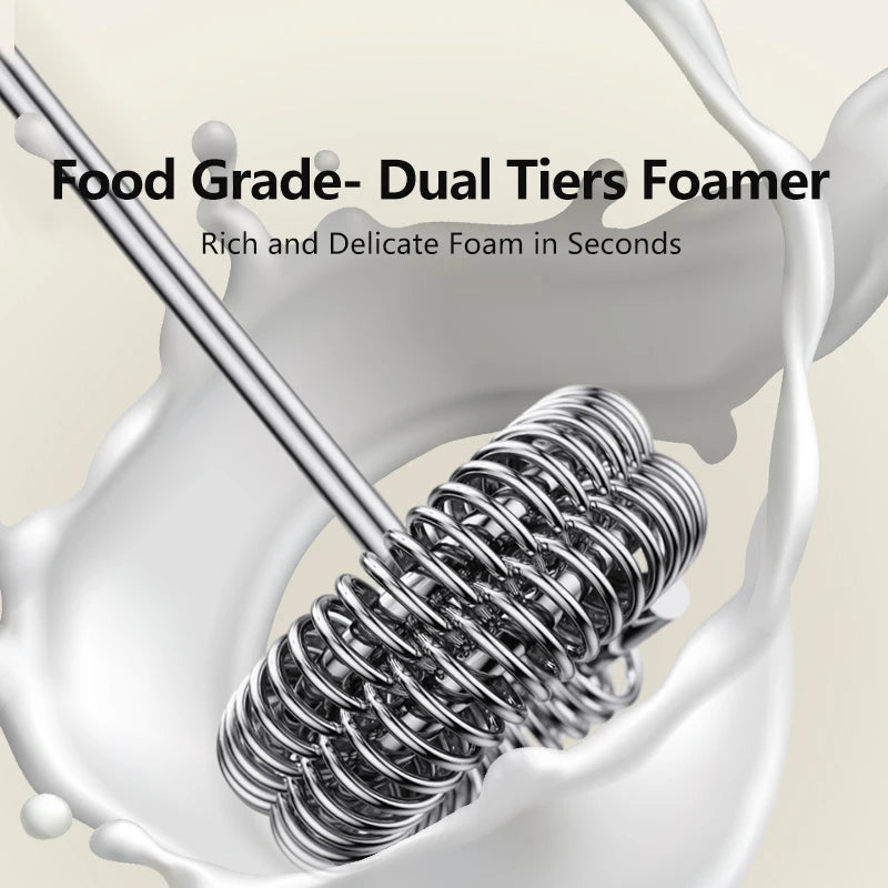 Mini Mousseur à Lait Rechargeable par USB, Machine à Mousse à 3 Vitesses, Fouet à Café, Mélangeur à Poignée Électrique, Batteur à emoufs, Outils de Cuisson à Chaud