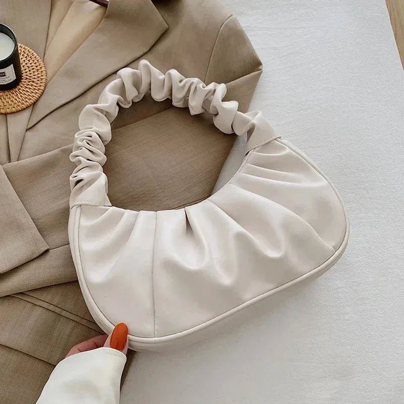 Sac à Main Femme Été – Sac à Poignée Plissée PU, Sac Hobo de Mode et Sac à Bandoulière - Justyol