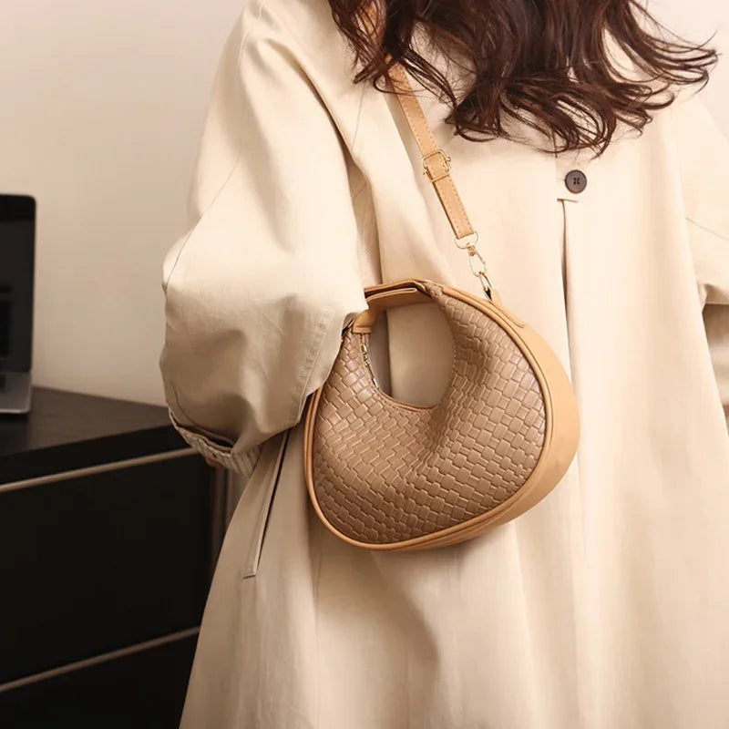 Sac à Main Femme – Sac à Bandoulière PU Cuir à Motif Lattice, Sac Small Crossbody Élégant et Tendance - Justyol