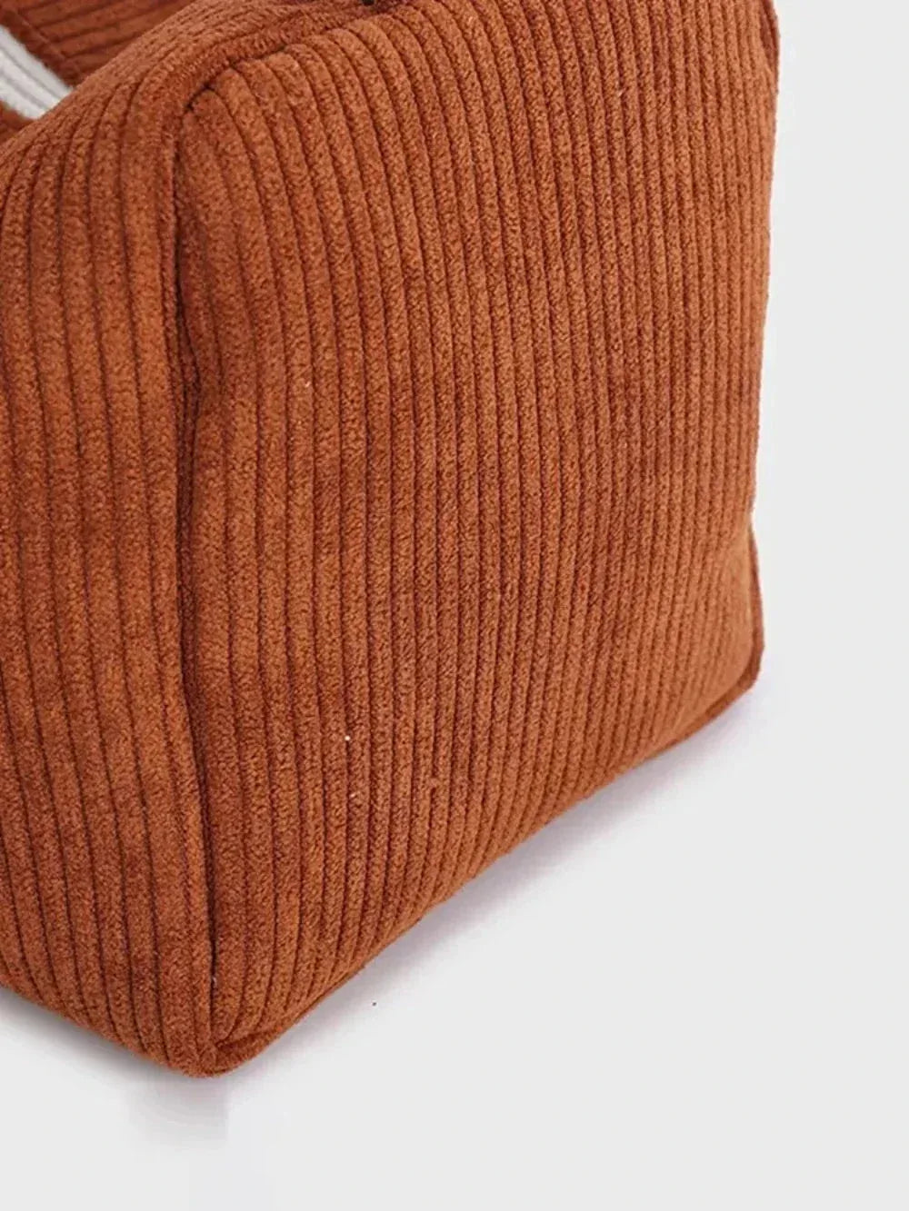 Sac à Maquillage Femme – Sac Cosmétique en Corduroy Doux, Sac Tendance Large Capacité avec Poignée - Justyol