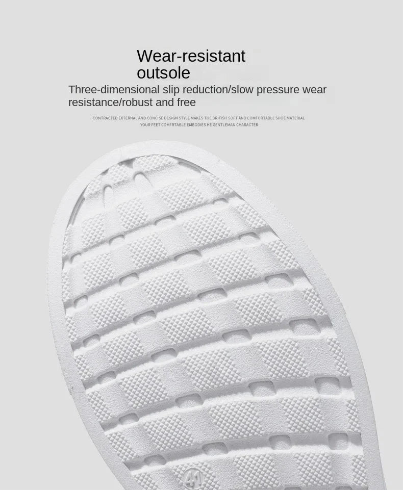 Classic Men Leather Shoes Thick-soled Casual Sneakers Trendy Lace-up Walking Shoes Spring Anti-slip Comfortable Vulcanized Shoes MU Group