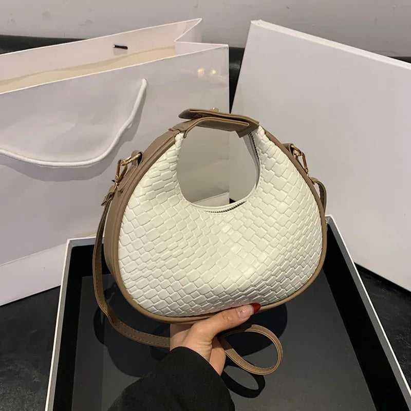 Sac à Main Femme – Sac à Bandoulière PU Cuir à Motif Lattice, Sac Small Crossbody Élégant et Tendance - Justyol