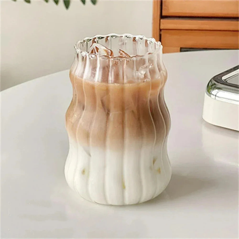 Verre en Verre 530ml – Tasse Résistante à la Chaleur avec Rayures - Justyol