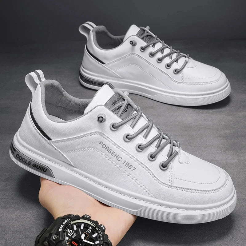 2025 New Trendy Versatile Cloth Shoes Men's Spring New Breathable White Shoes Men's Sports and Leisure Board Shoes Trendy Shoes MU Group