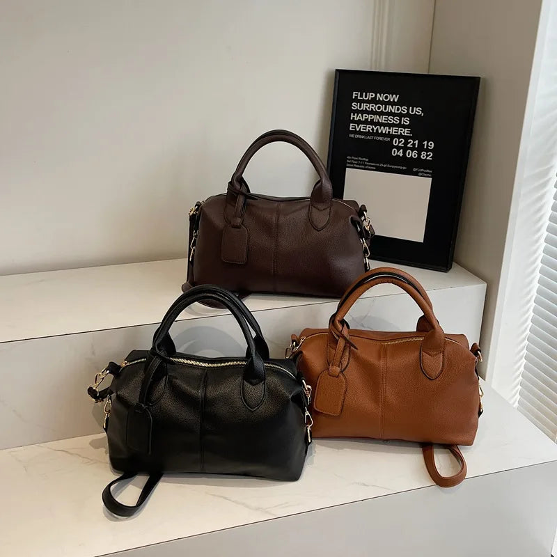 Sac Tote Femme Rétro Grande Capacité – Sac Commuting Texturé Mat