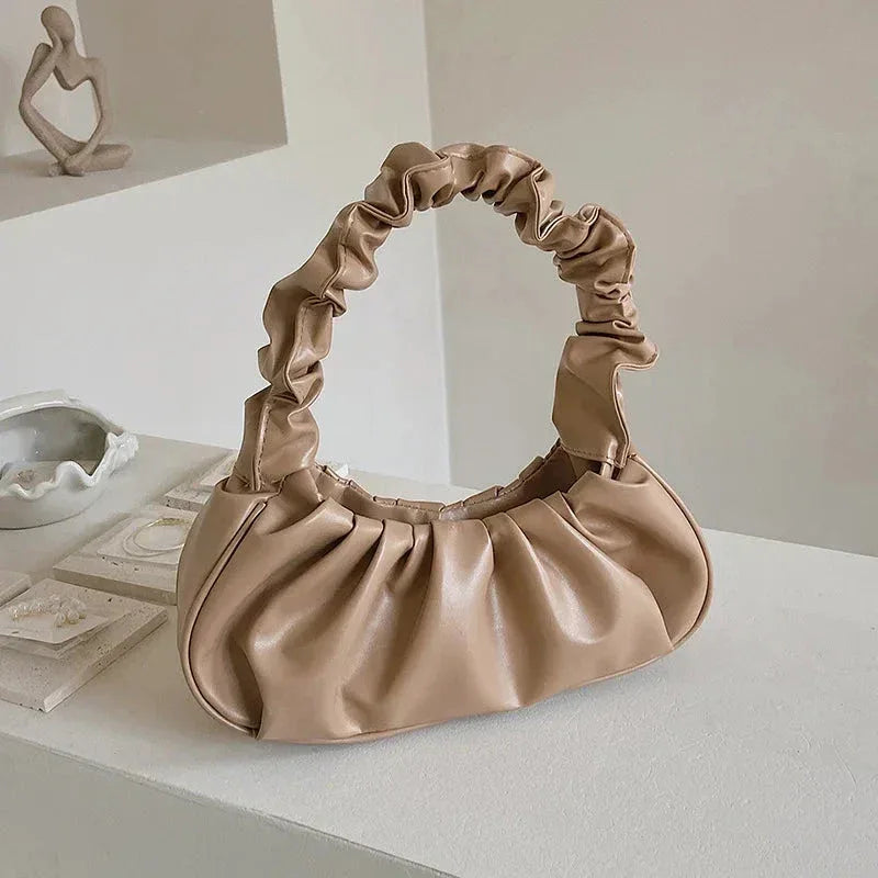 Sac à Main Femme Été – Sac à Poignée Plissée PU, Sac Hobo de Mode et Sac à Bandoulière - Justyol