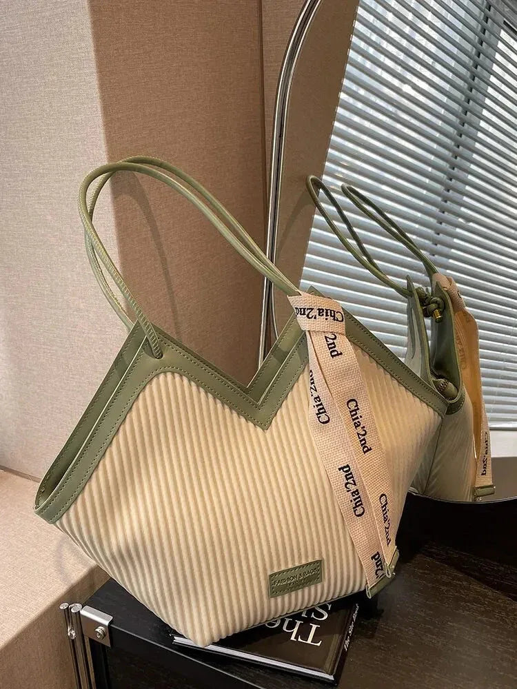 Sac à Main Femme Style Coréen – Sac Tote Casual en Canvas, Sac Bandoulière Commuter et Sac Élégant