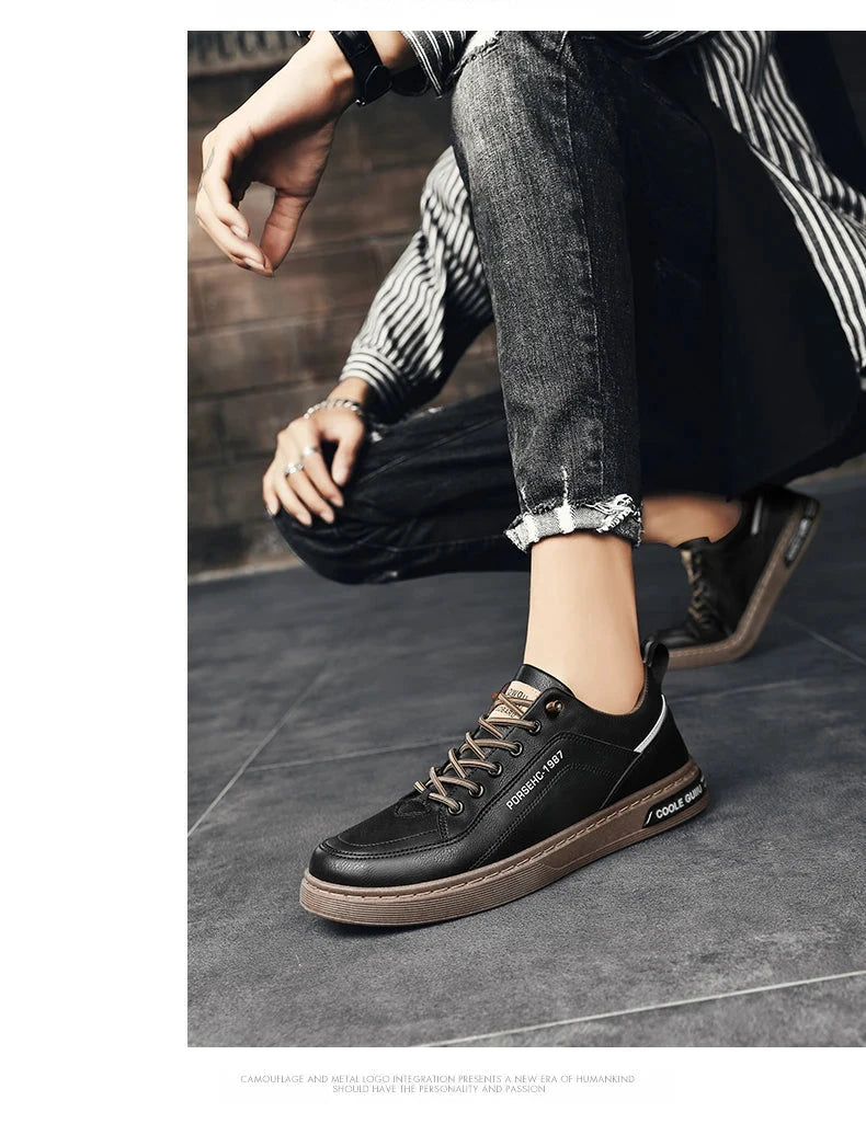 2025 New Trendy Versatile Cloth Shoes Men's Spring New Breathable White Shoes Men's Sports and Leisure Board Shoes Trendy Shoes MU Group