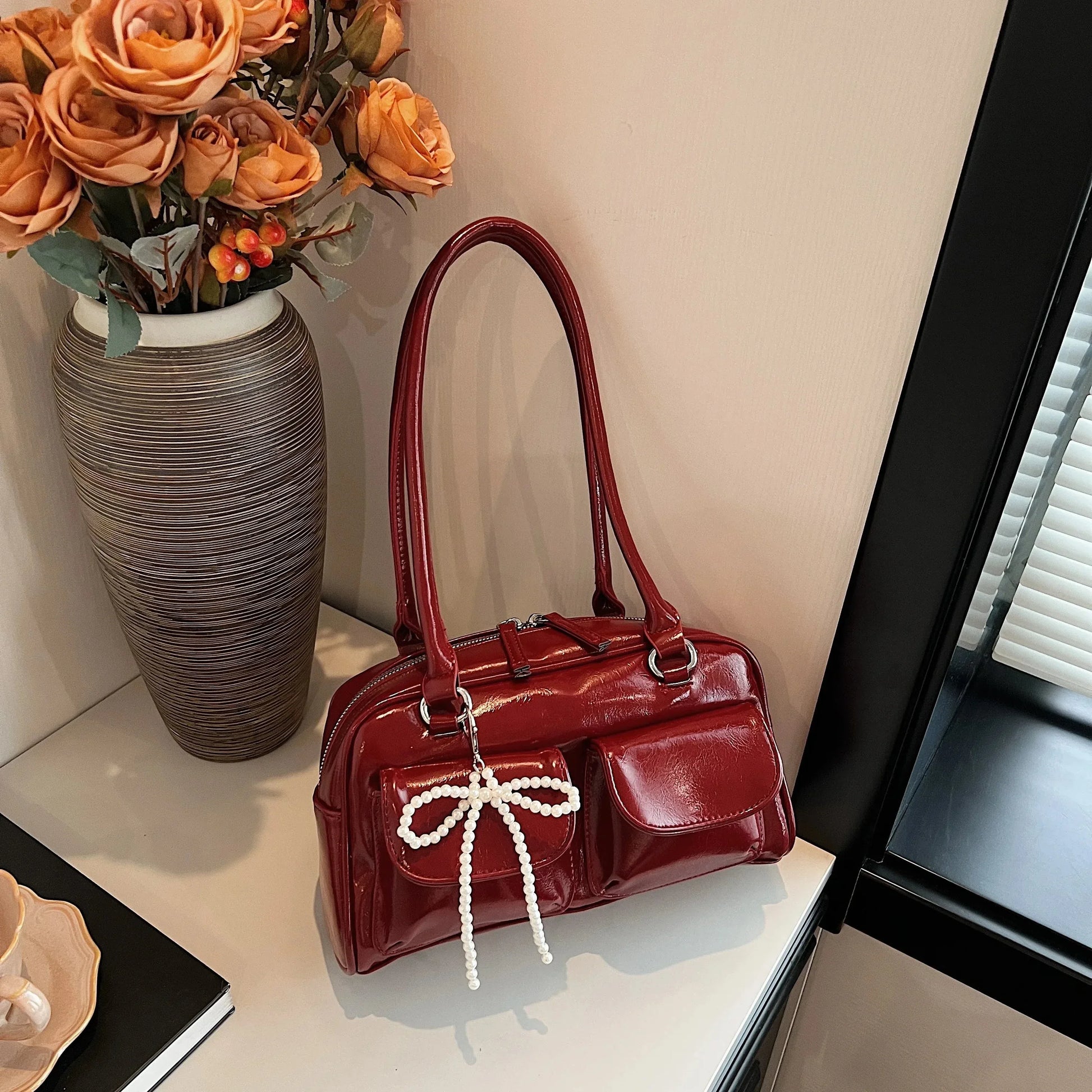 Sac à Main Femme Sous l’Aisselle avec Noeud – Sac Bandoulière Tendance et Polyvalent 2024 - Justyol