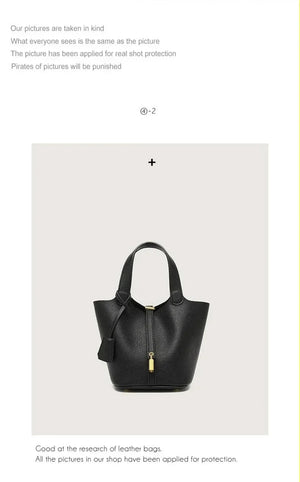 New lychee patterned bucket bag, women's handbag, Picotin bag MU Group