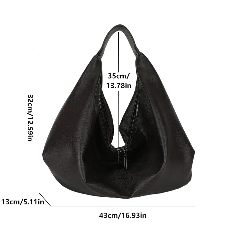 Sac à Main Femme Grand Modèle Hobo – Sac Bandoulière en Cuir Souple