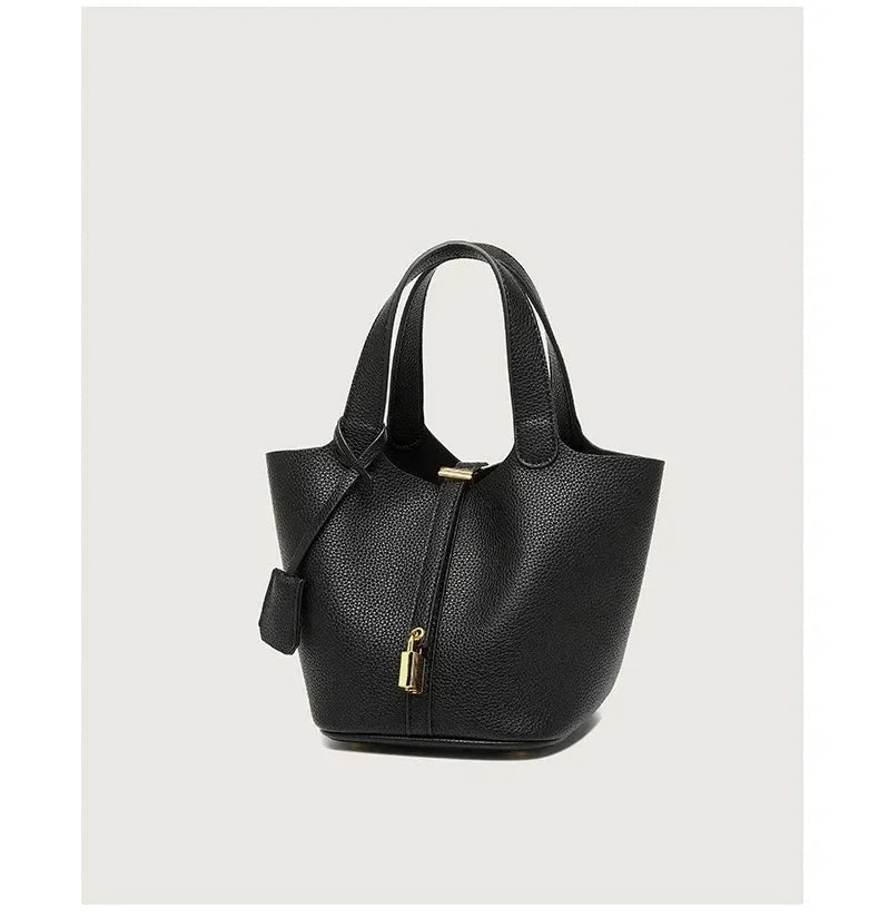 New lychee patterned bucket bag, women's handbag, Picotin bag MU Group