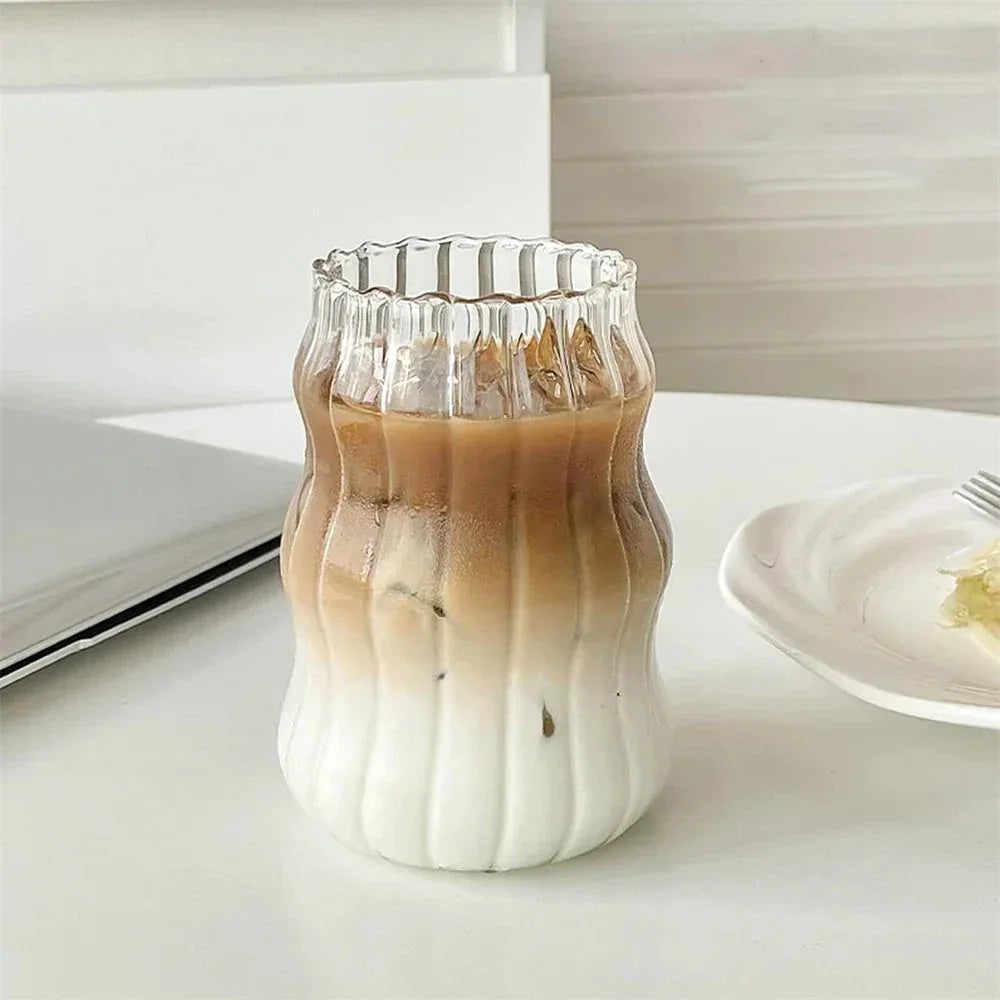 Verre en Verre 530ml – Tasse Résistante à la Chaleur avec Rayures - Justyol