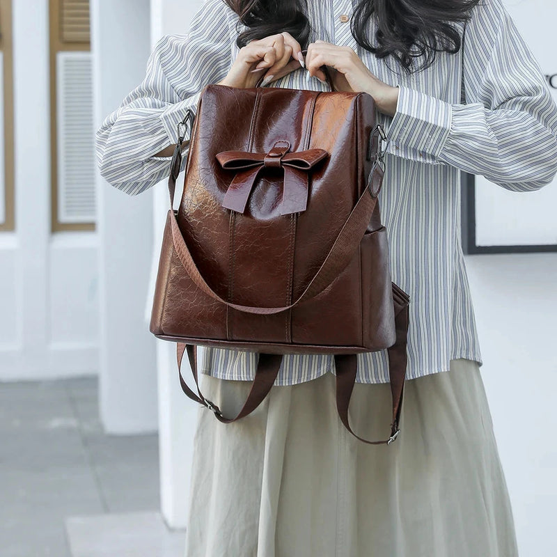 Sac à Dos Antivol 2025 – Sac à Dos en Cuir Souple, Sac à Dos Retro Fashion Version Coréenne, Grande Capacité