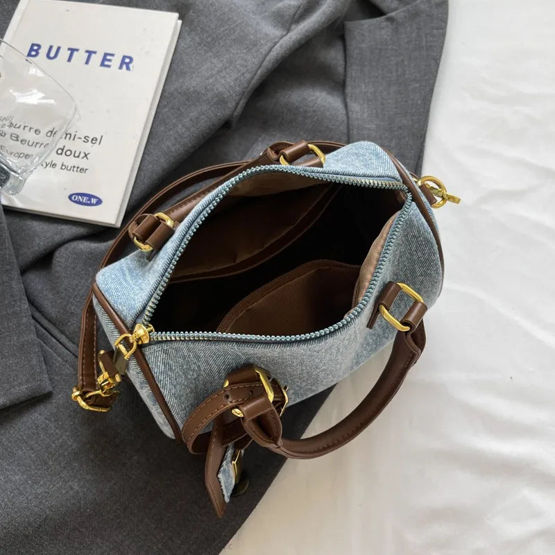 Sac Coussin Femme en Jean – Sac Bandoulière et Messager Rétro et Pratique