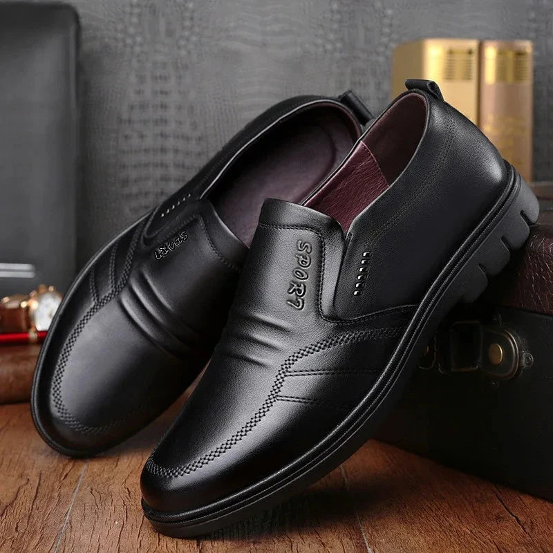 Men's Loafers Classic Business Dress Shoes 2025 New Casual Leather Shoes Slip-on Driving Shoes Men's Soft Leather Shoe Moccasins MU Group