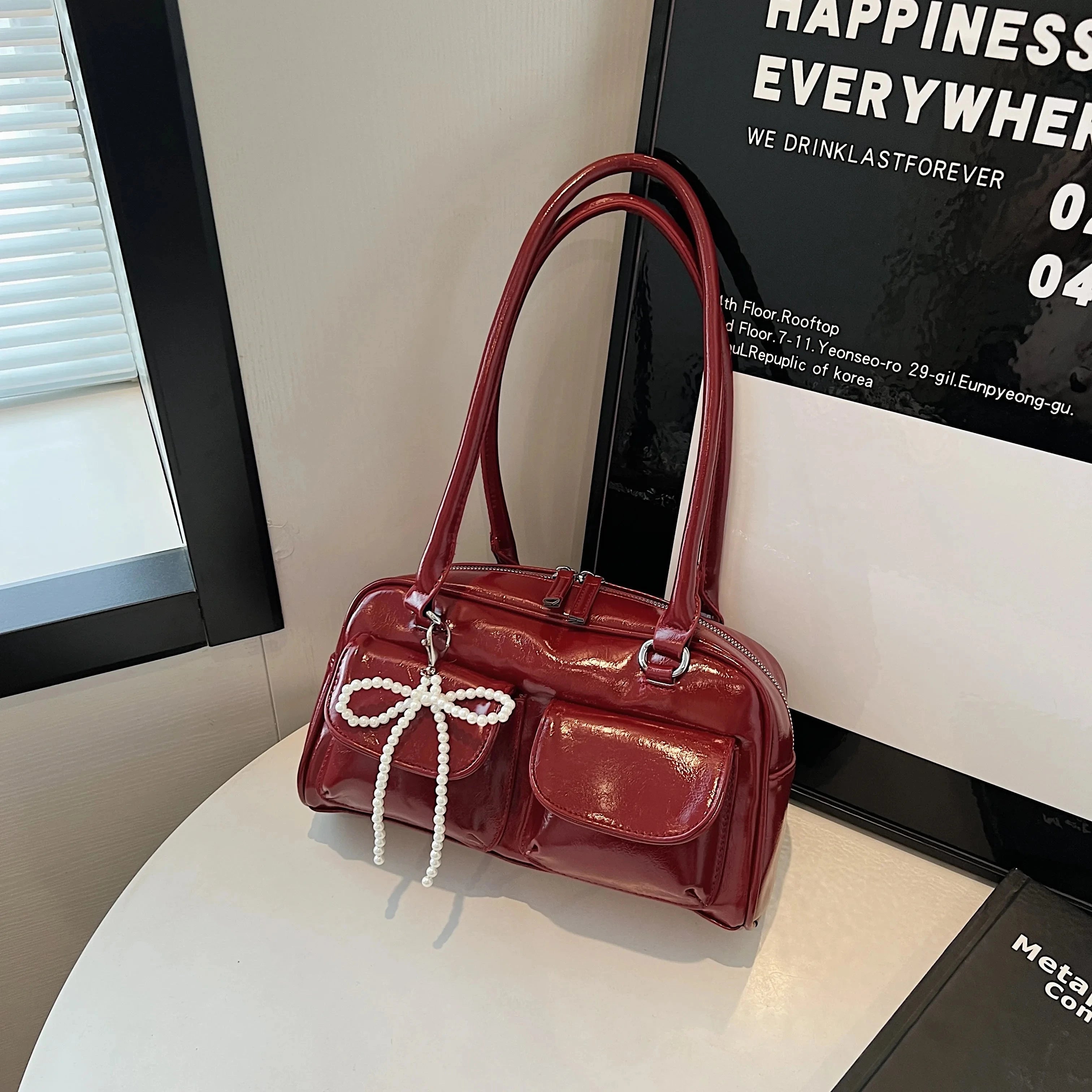 Fashionable Underarm Bow Bag for Women 2024 Korean Edition New Simple Leisure Pillow Bag Trendy Versatile Shoulder Bag MU Group