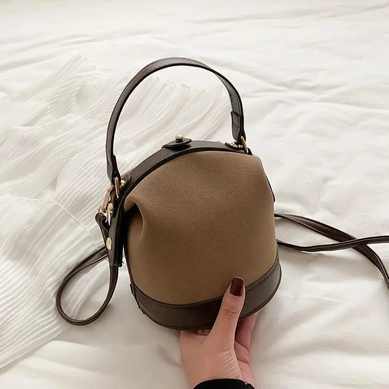 Sac à Main Fille Tendance Coréen en Cuir PU – Sac Seau à Bandoulière