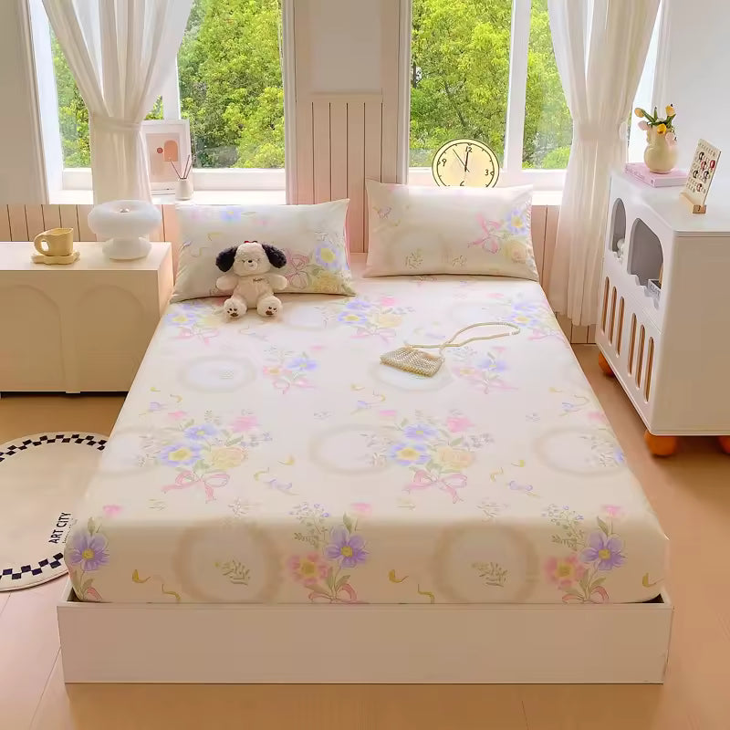 Drap-housse coton imprimé doux 180x200 cm