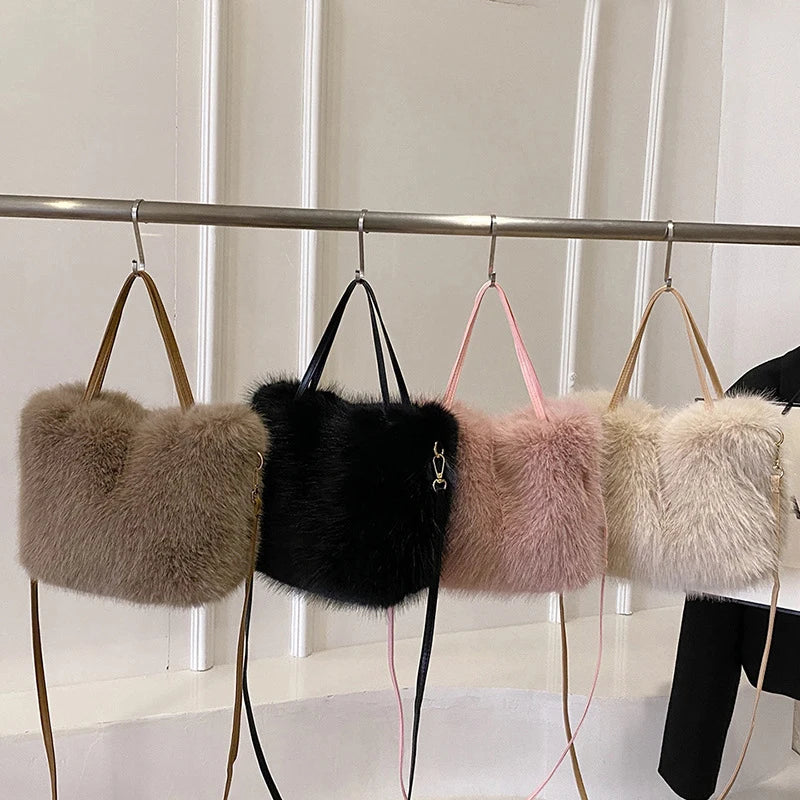Sac à Main Femme – Sac Fourrure Synthétique Hiver