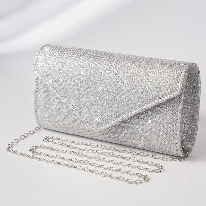 JOinitiated-Sac à main enveloppe à paillettes pour femme, sac à main argenté brillant, mini sac à main pour femme, pocommuniste pour fête de mariage, femme, soirée