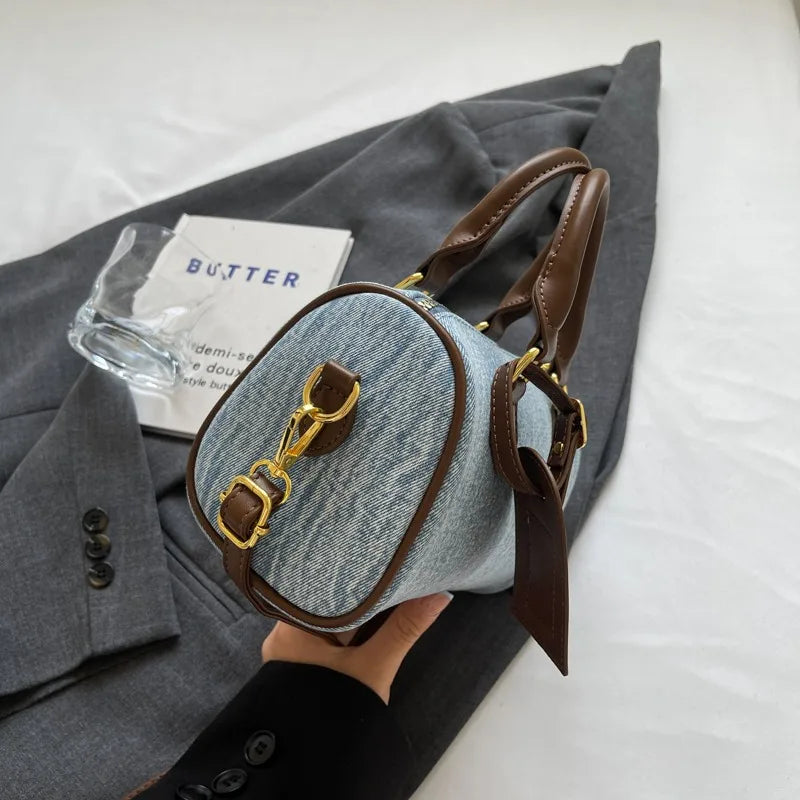 Sac Coussin Femme en Jean – Sac Bandoulière et Messager Rétro et Pratique