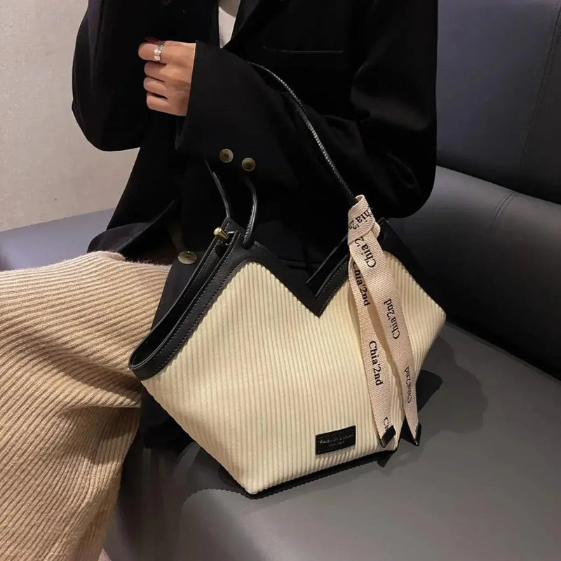 Sac à Main Femme Style Coréen – Sac Tote Casual en Canvas, Sac Bandoulière Commuter et Sac Élégant