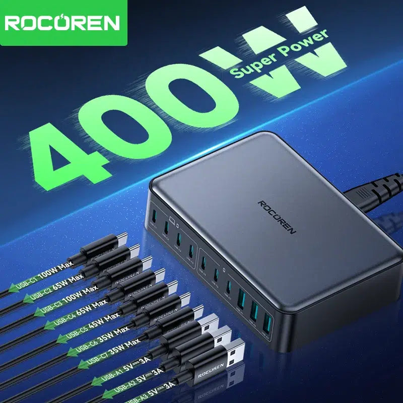 Chargeur Secteur ROCOREN 400W - Charge Rapide Multi-Ports