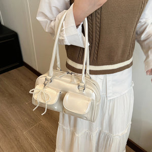 Fashionable Underarm Bow Bag for Women 2024 Korean Edition New Simple Leisure Pillow Bag Trendy Versatile Shoulder Bag MU Group