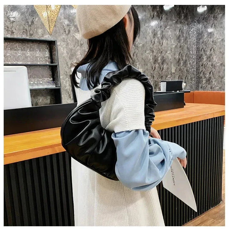 Sac à Main Femme Été – Sac à Poignée Plissée PU, Sac Hobo de Mode et Sac à Bandoulière - Justyol