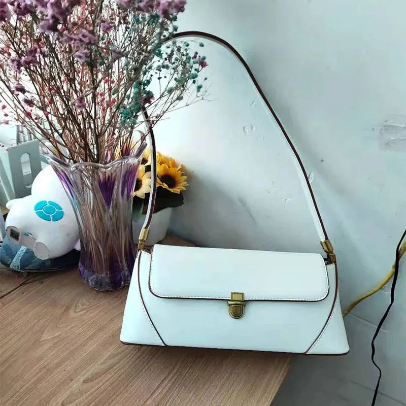 Sac à Main Femme Rétro – Sac à Bandoulière et Sous l'Aisselle en Cuir PU avec Fermeture à Rabat