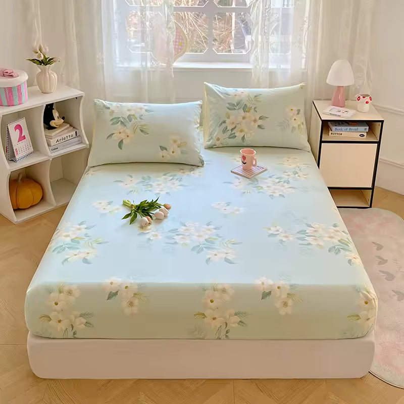 Drap-housse coton imprimé doux 180x200 cm