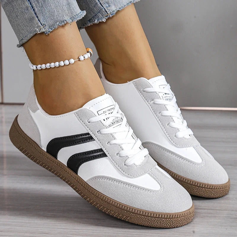 Spring Autumn Platform Sneakers Women Fashion Mixed Colors Lace-Up Sport Shoes Woman Comfortable Non Slip Flat Trainers Female MU Group