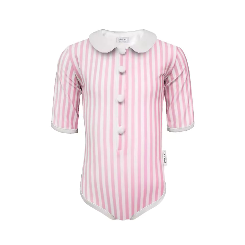 Maillot de Bain Fille 1 Pièce – Manches Courtes avec Boutons