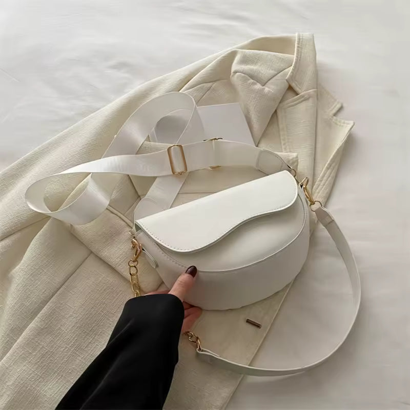 Sac à Main Femme Petit Sac Armpit en Cuir PU – Sac Bandoulière Chaîne Tendance pour l'Été